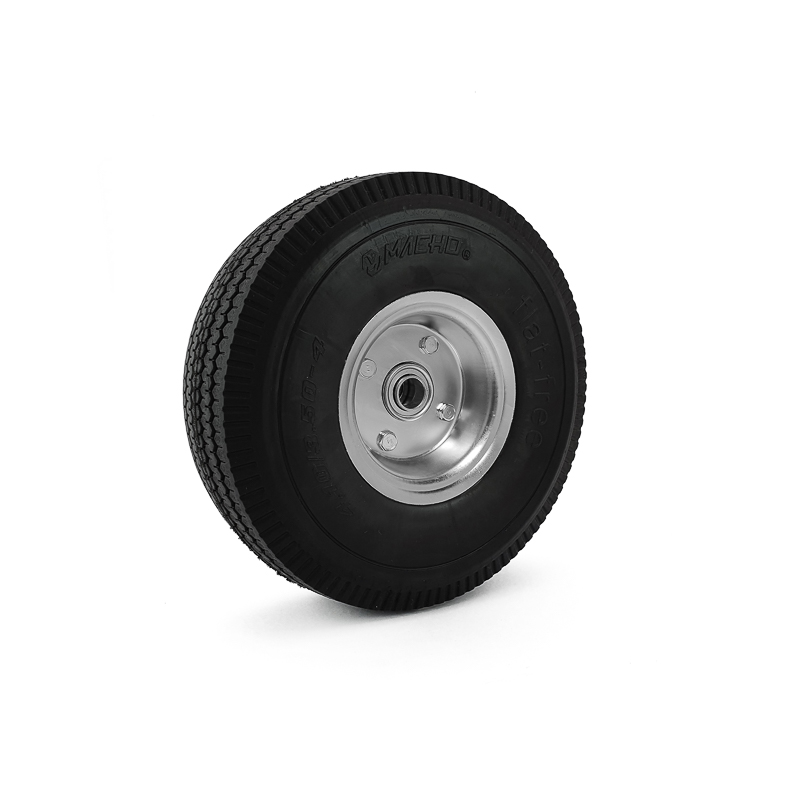 RUEDA INNOVACION ANTIPINCHAZO 350-4 NEGRA DECENTRADA GP 5/8